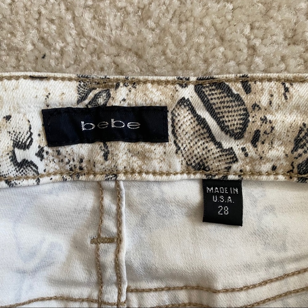 Bebe Brazen Python Print Shorts With Side Slit - image 4